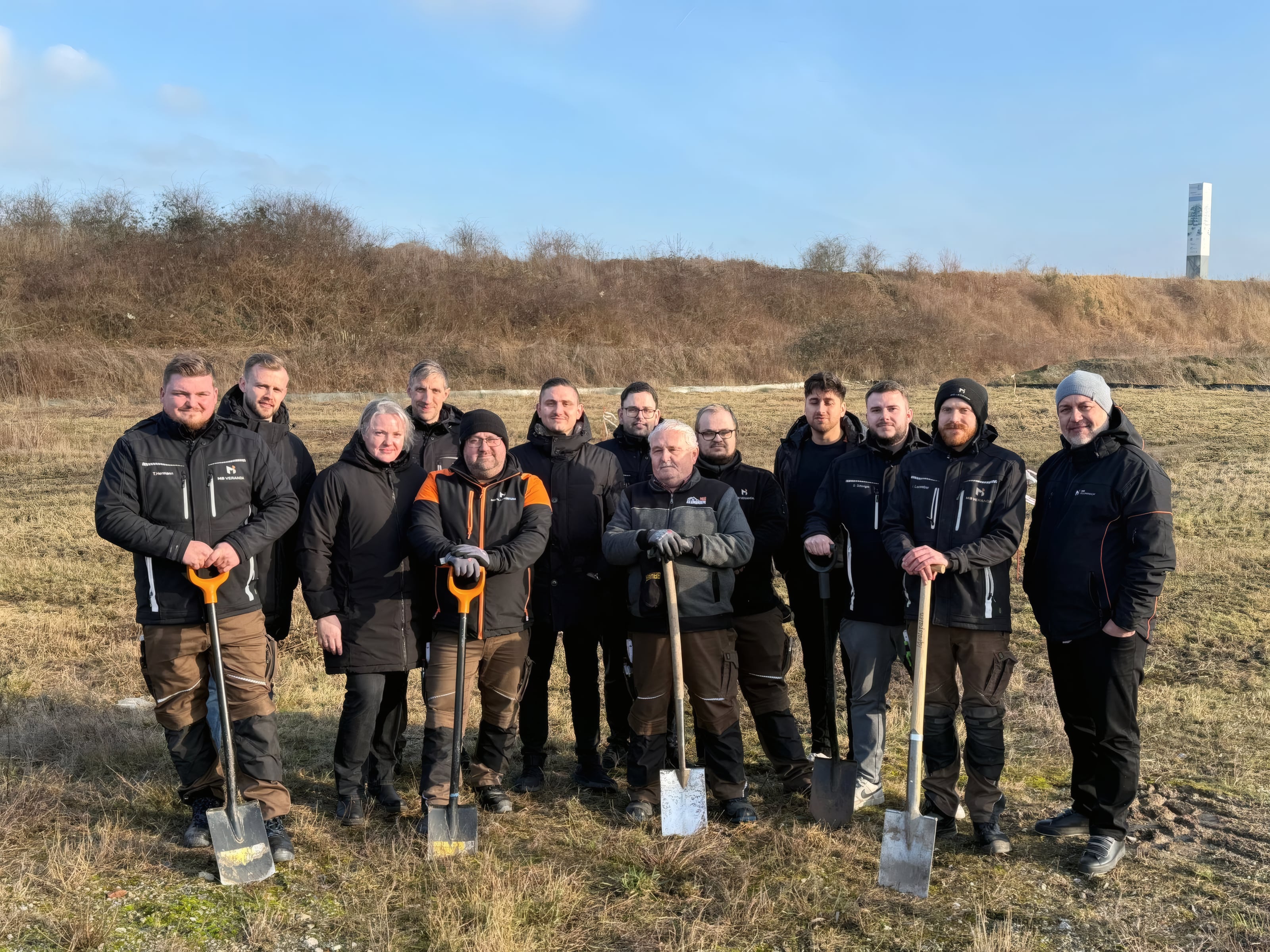 MB Veranda Team beim Spatenstich des neuen Werks in Rheine